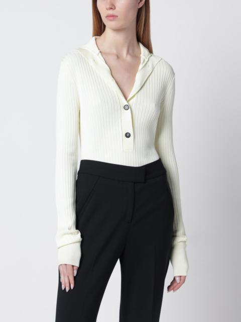 entire studios White high-neck Henley top