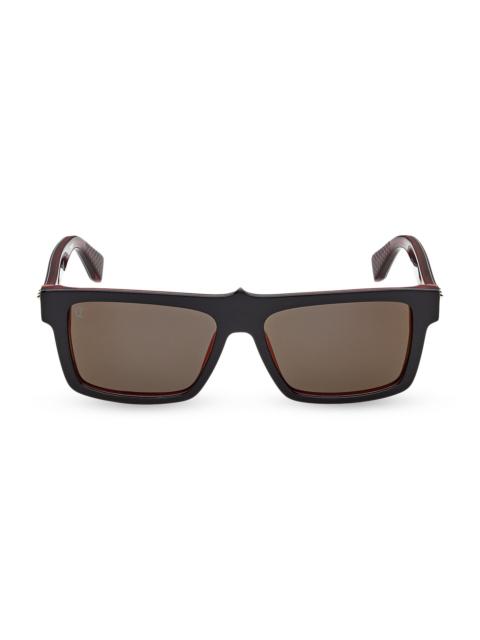 Christian Louboutin Men's 55MM Rectangular Sunglasses - Red Grey