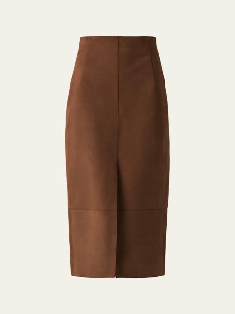 AKRIS Suede Midi Pencil Skirt
