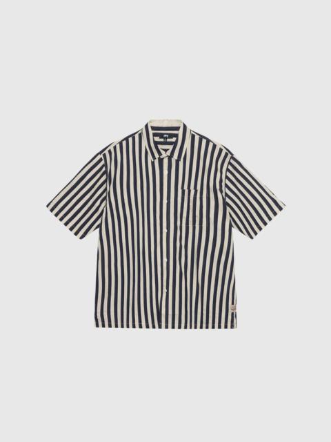 BOXY FLAT HEM STRIPE SHIRT