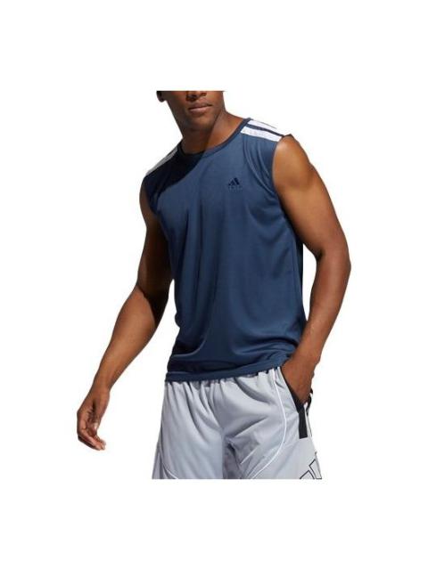 adidas adidas Casual Round Neck Pullover Alphabet Printing Basketball Sports Vest Navy Blue / White GT3015