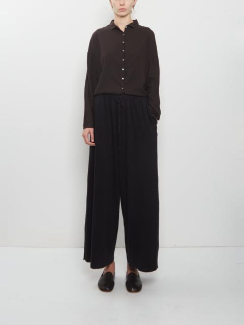 ALBUM DI FAMIGLIA Heavy Jersey Wide Essential Trousers — Black