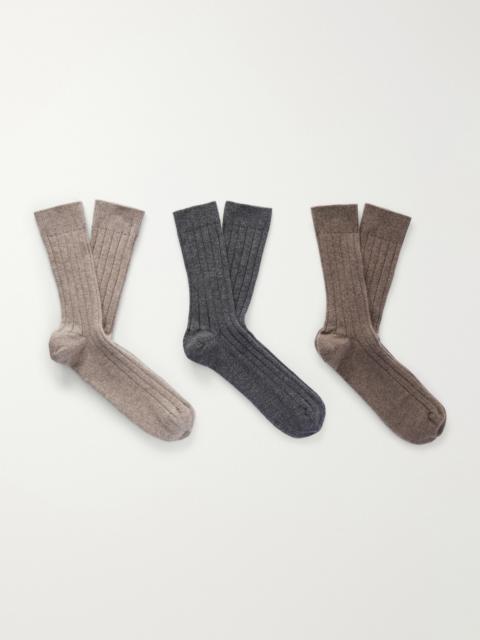 Johnstons of Elgin Set of Three Cashmere-Blend Socks
