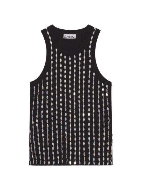 beaded sleeveless tank top