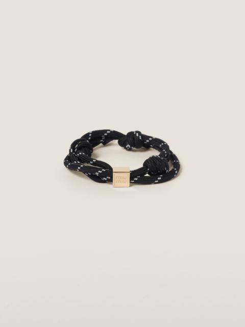 Miu Miu Cord and nylon bracelet