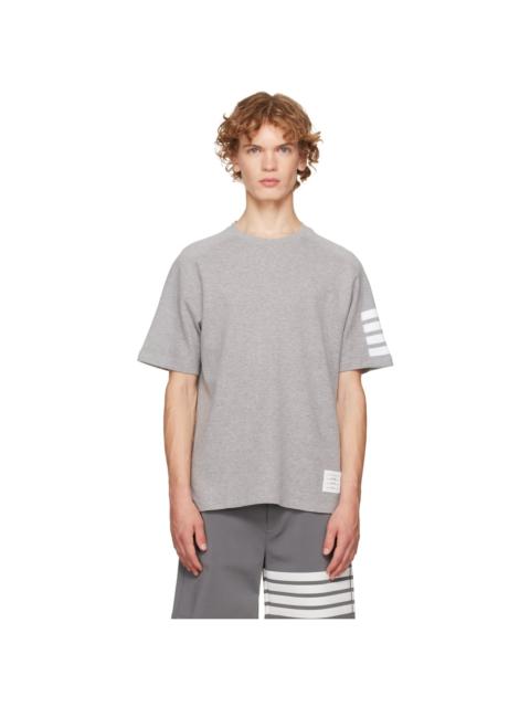 Thom Browne Gray Milano Cotton 4-Bar T-shirt