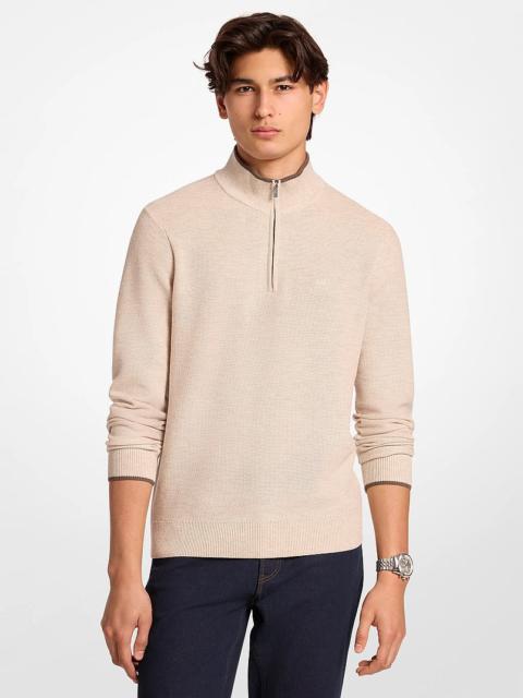 MICHAEL KORS Wool Blend Quarter-Zip Sweater