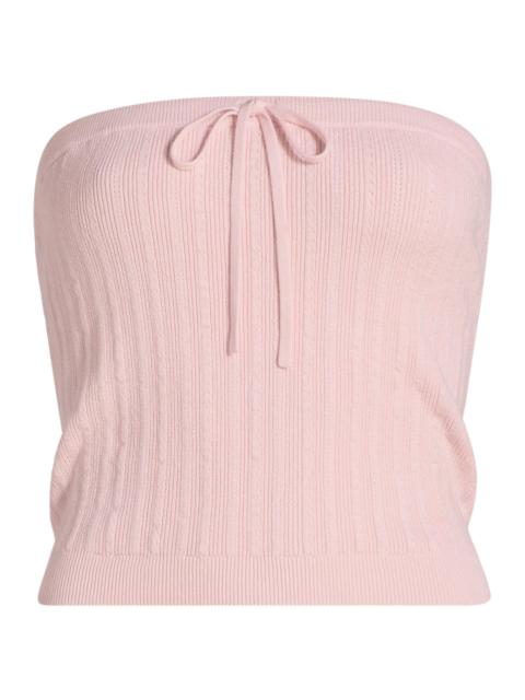 Reformation Women's Zazie Knit Cotton-Blend Strapless Top - Cherry Blossom