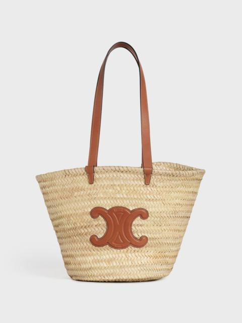 CELINE Medium Triomphe Celine Classic Panier in palm leaves and Calfskin