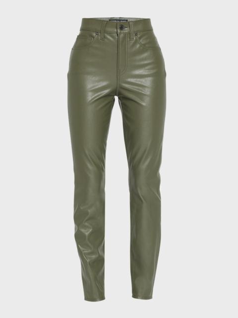 VERONICA BEARD Debbie Skinny-Leg Cropped Vegan Leather Pants