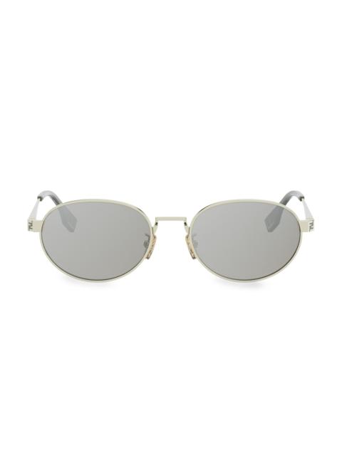 FENDI Men Fendi Sky 55MM Oval Sunglasses - Gold And Brown Mirror