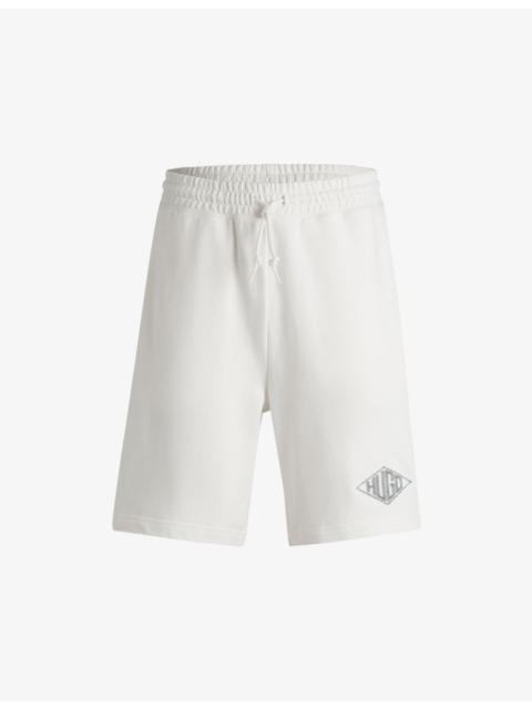 HUGO Branded Straight-Leg Regular-Fit Cotton-Jersey Shorts