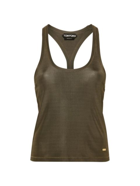 fine-ribbed tank top