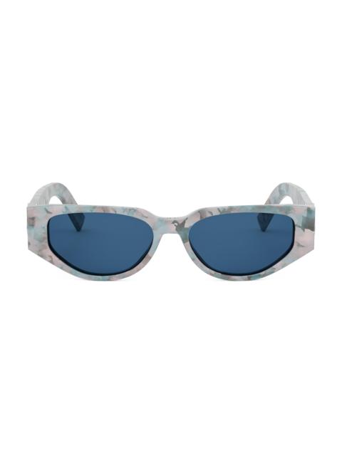 Dior Men's CD Diamond S7I Geometric Sunglasses - Pale Blue Havana Bright Blue