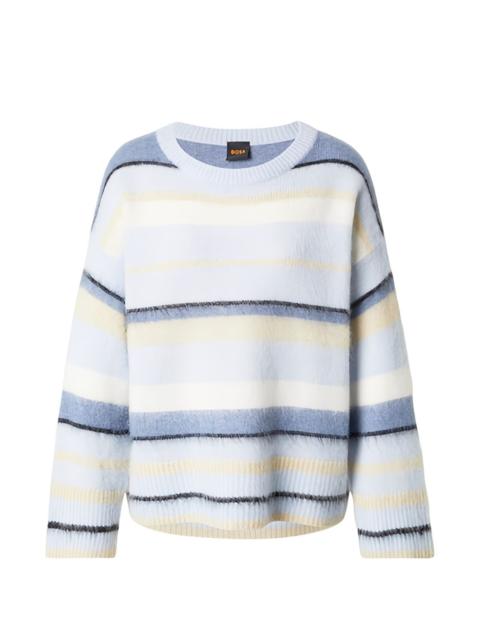 BOSS C_Fosset striped round-neck sweater