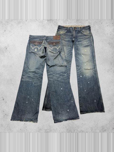 Other brands Edwin 2000s Blue Trip 503 Distressed Paint Splatter Jeans