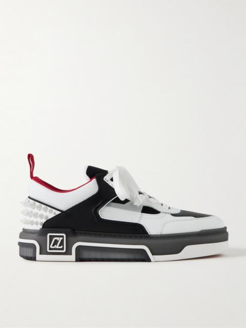 Christian Louboutin Astroloubi Spiked Leather and Mesh Sneakers