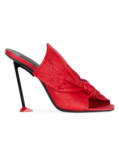 Givenchy Women's Boudoir Heeled Mules in Nappa Leather with Bow - Vermillon
