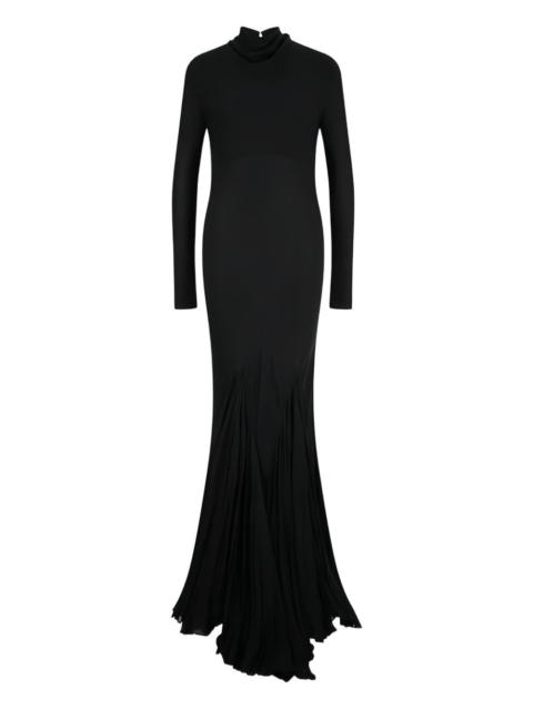 KHAITE pleated open-back silk dress