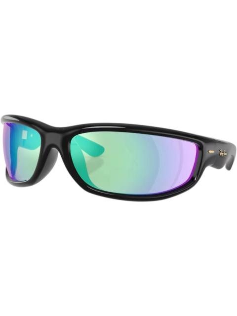 Ray-Ban Ray-Ban x A$AP Ultra Wrap 003 Next Generation Collection Sunglasses Polished Black Light Grey Mirror