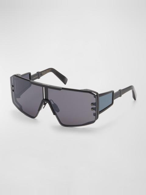 Balmain Le Masque Titanium & Acetate Shield Sunglasses