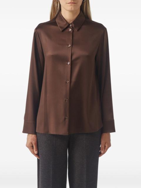 Max Mara satin-finish button-up shirt