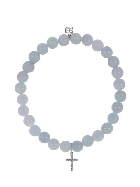 SYDNEY EVAN Aquamarine Cross Charm Bracelet