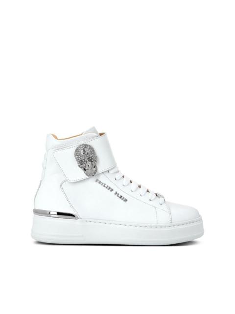 crystal-skull high-top sneakers