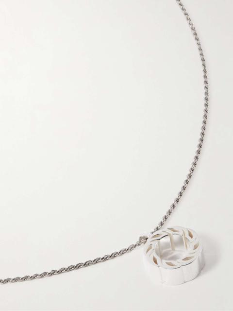 Bottega Veneta Sterling Silver-Tone Pendant Necklace