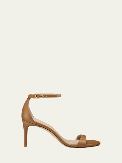 Stuart Weitzman Nudist Leather Ankle-Strap Sandals