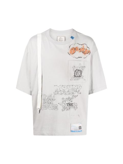 Maison MIHARAYASUHIRO Suspender graphic-print cotton T-shirt