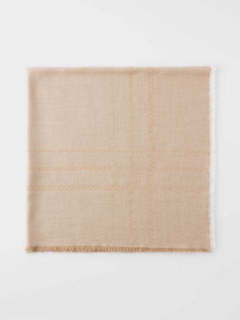 Prada Wool and silk square maxi scarf