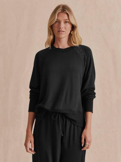Splendid Supersoft Lace Trim Crewneck
