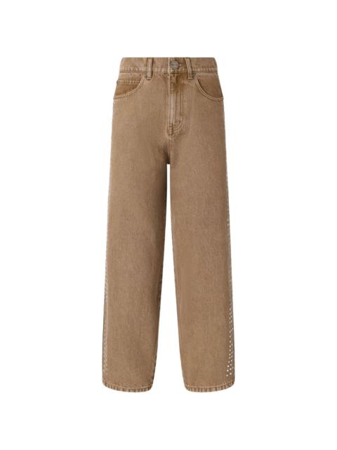 PINKO studded wide-leg jeans