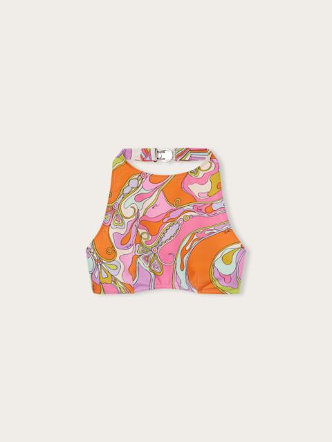PUCCI ORCHIDEE PRINT BANDEAU BIKINI TOP