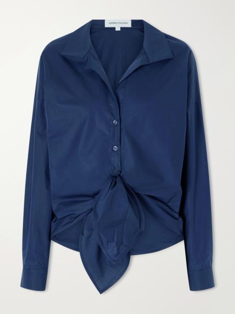 ANDRES OTALORA Dalila Knotted Cotton-poplin Blouse