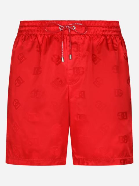 Mid-length jacquard swim trunks with DG Monogram