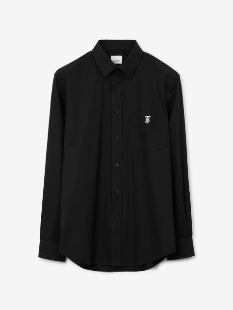 Burberry Black Stretch Poplin Shirt | italist | REVERSIBLE