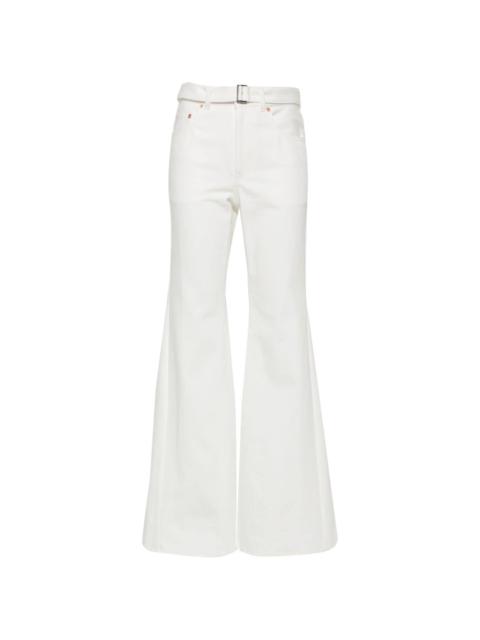 sacai mid-rise flared jeans