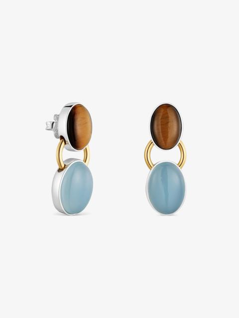 TOUS Two-tone Earrings with tiger’s eye TOUS Gem Power