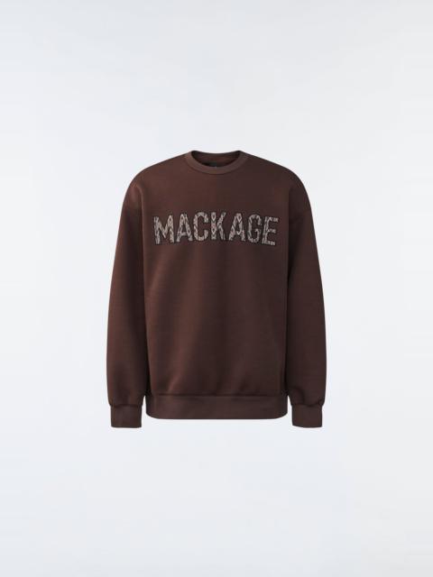 MACKAGE MAX double-face jersey monogram sweatshirt with wordmark