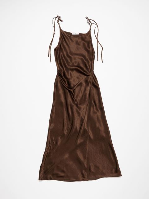 Satin dress - Chocolate brown