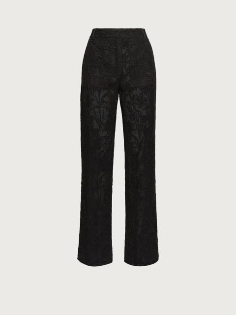 FERRAGAMO CORDONETTO LACE PALAZZO PANTS