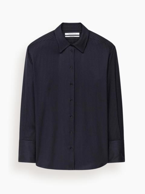 Another Tomorrow Relaxed Shirt in Navy/Chalk