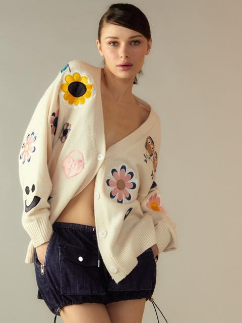 CYNTHIA ROWLEY Playful Patchwork Cardigan
