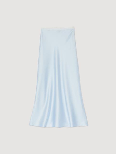 LONG SATIN-EFFECT SKIRT