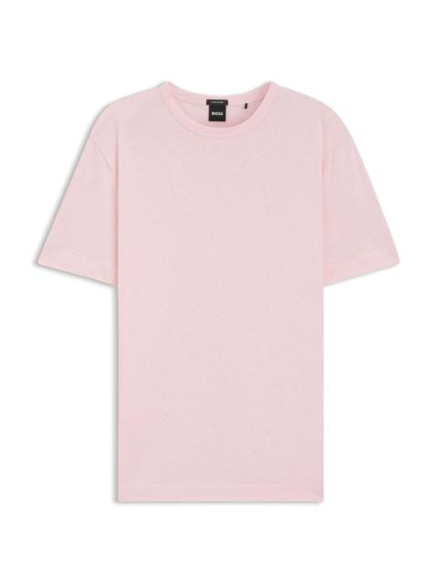 BOSS COTTON-LINEN T-SHIRT IN A REGULAR FIT