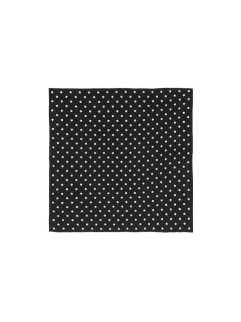 polka-dot print silk pocket square