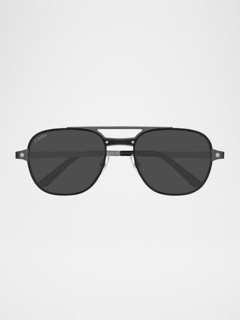 Cartier Men's CT0477SM Metal Aviator Sunglasses