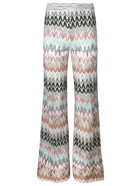 Missoni Wide Leg Knit Trousers - White Pink Blue